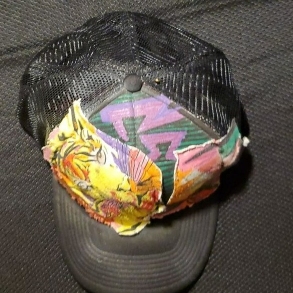Truck Hat, Custom Tiger Patchwork - image 8